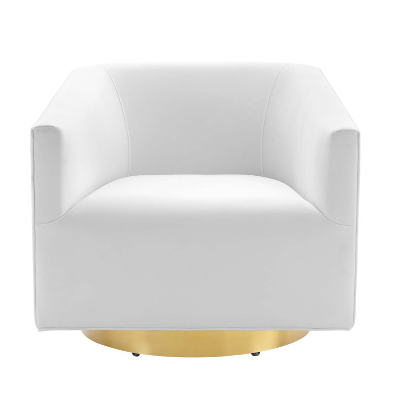 Chaise pivotante en velours Twist Accent, Blanc
