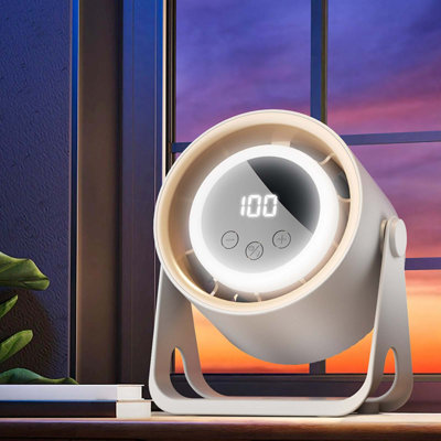 Ventilateur de bureau portable de petite taille avec ventilateur mural ou à bascule réglable à 180 vitesses, compatible avec USB.