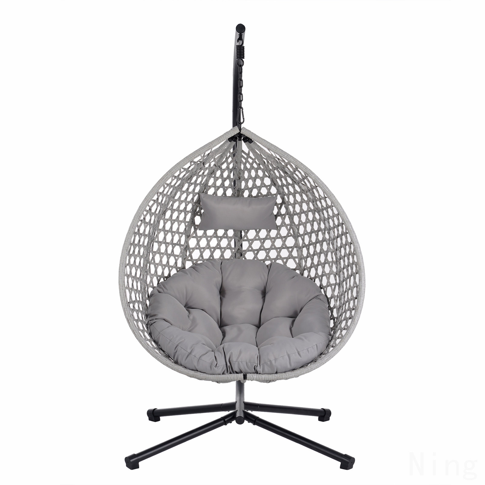 Patio Lounge Chair, Gray, Gray