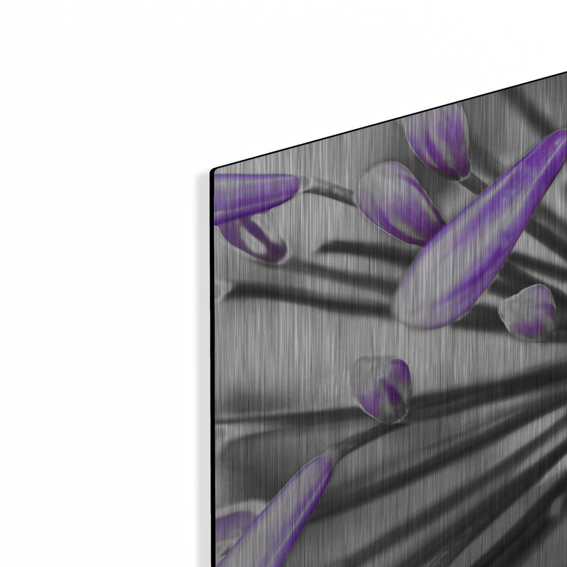 «Fleur mauve» par Photoinc Studio, art mural en métal, 24 po x 12 po, H 12 po x l 24 po