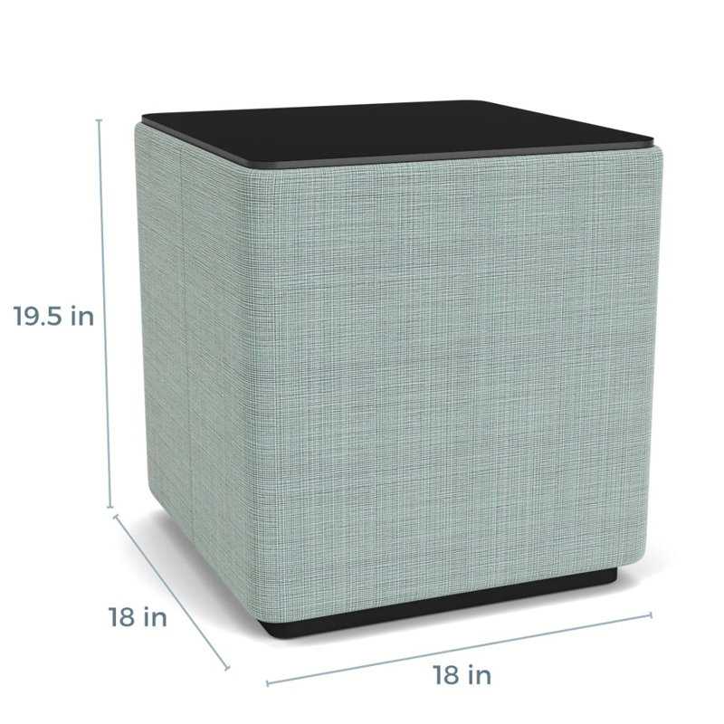 Darsey Lounge End Table With Laminate Top, 20", Midnight Black, Black;Chambray Seafoam