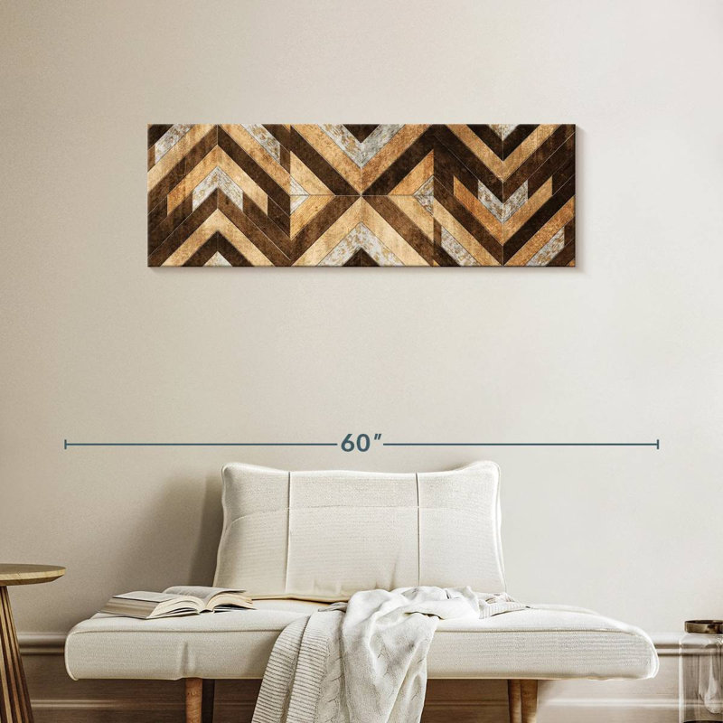 " Patterned Chevron Tiles " by Lulu, 14" H x 42" W x 1.25" D