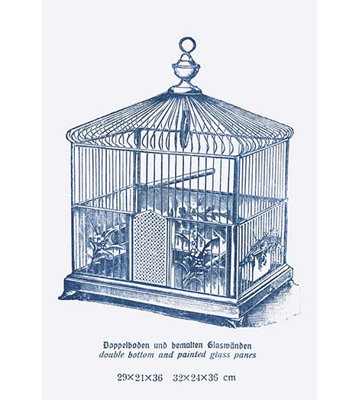 Cage à oiseau ornée e, impression