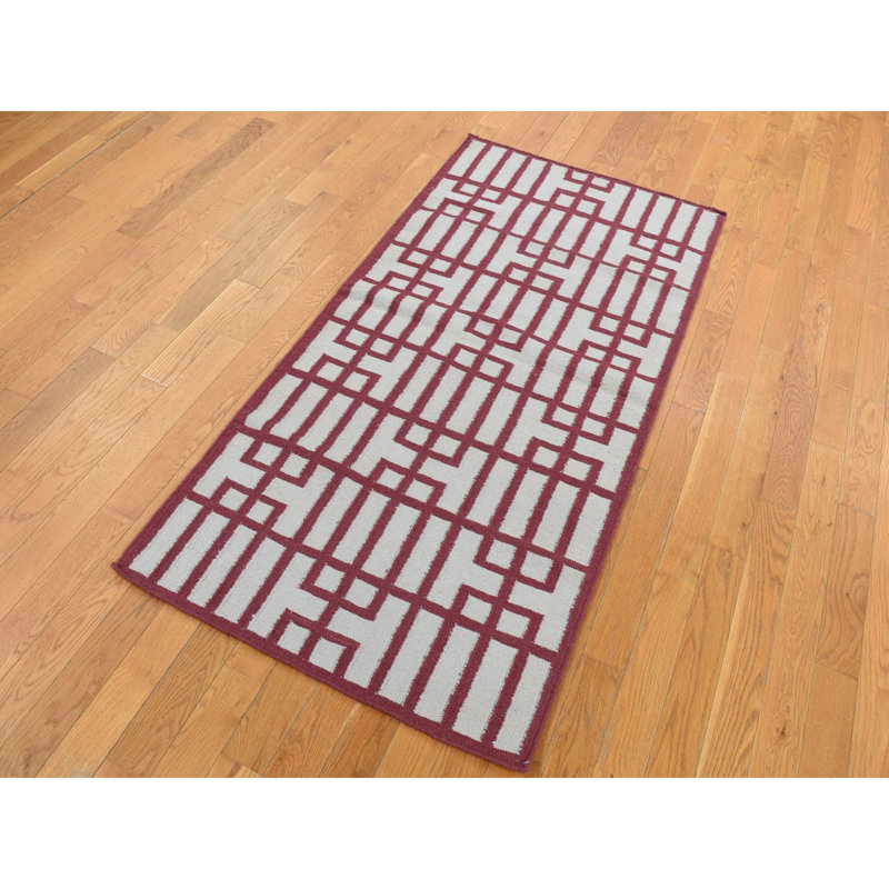 Tapis rouge nouvel âge en laine 2 pi 5 po x 6 pi 1 po Junita