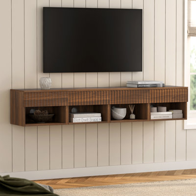 Drawer Wall-Mounted Nightstand With Open Cubby
