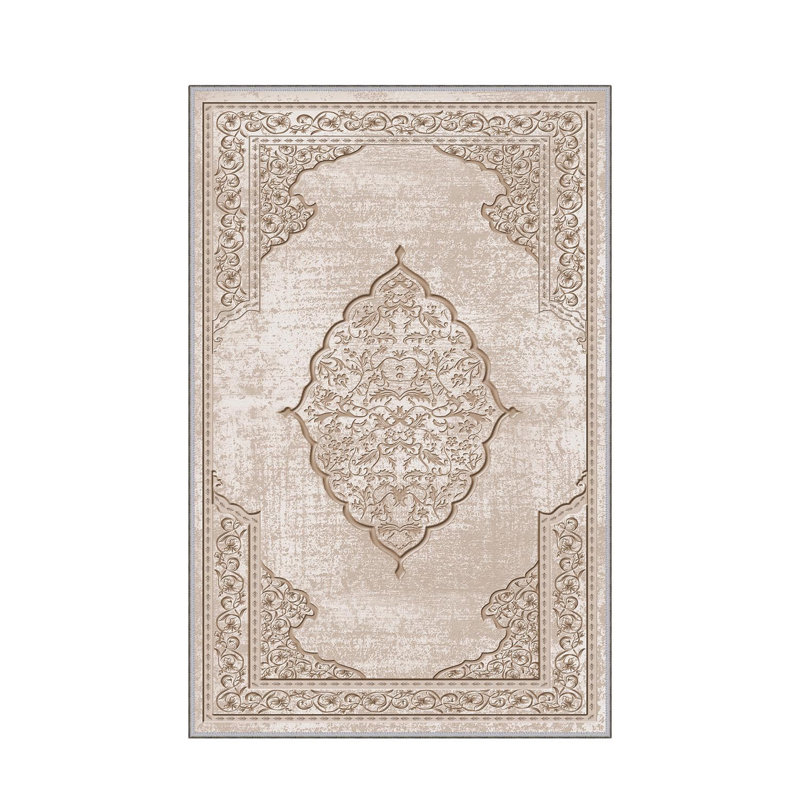 Stylish Hall Carpet (3.3 x 6.6 ft), 100% Polyester, 0.3 in Pile Height | Antibacterial, Non-Slip PVC Felt Dot Underside | Machine Washable, 3D Digital Print, Durable & Easy to Clean | Perfect for Entryway & Living Areas