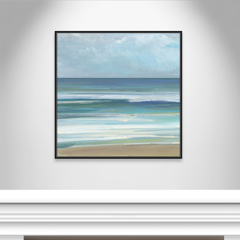 «Gentle Waves I» par Sally Swatland, H 37,5 po x l 37,5 po, Noir