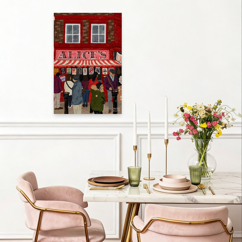 " Alice'S Busy Street Shop Contemporary Architecture Wall Art Print " by Anjali Mehta, 24" H x 16" W