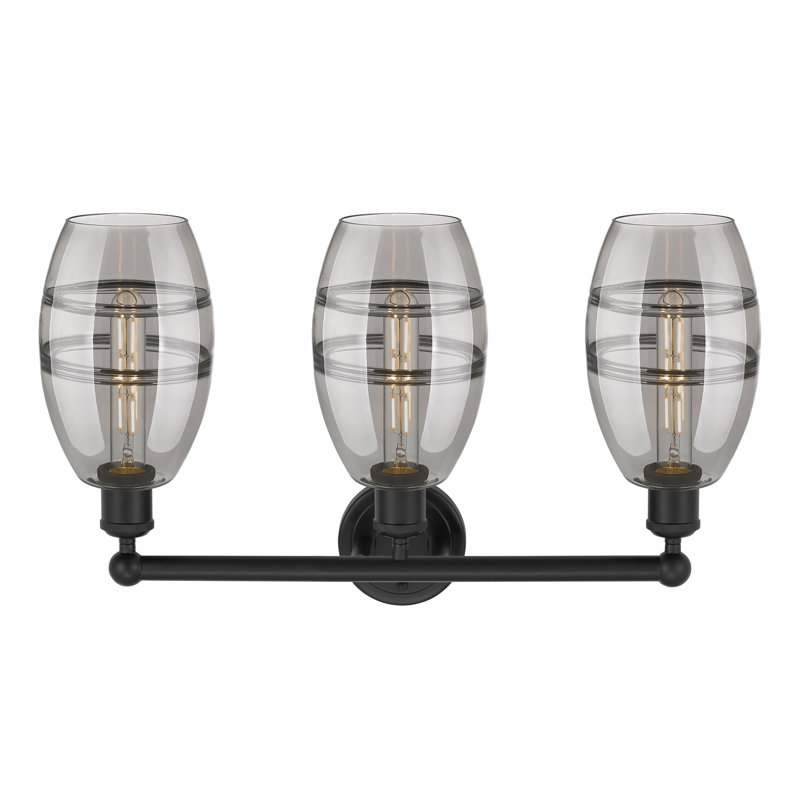 Kusham 3 - Light Dimmable Vanity Light, Matte Black, Light Smoke