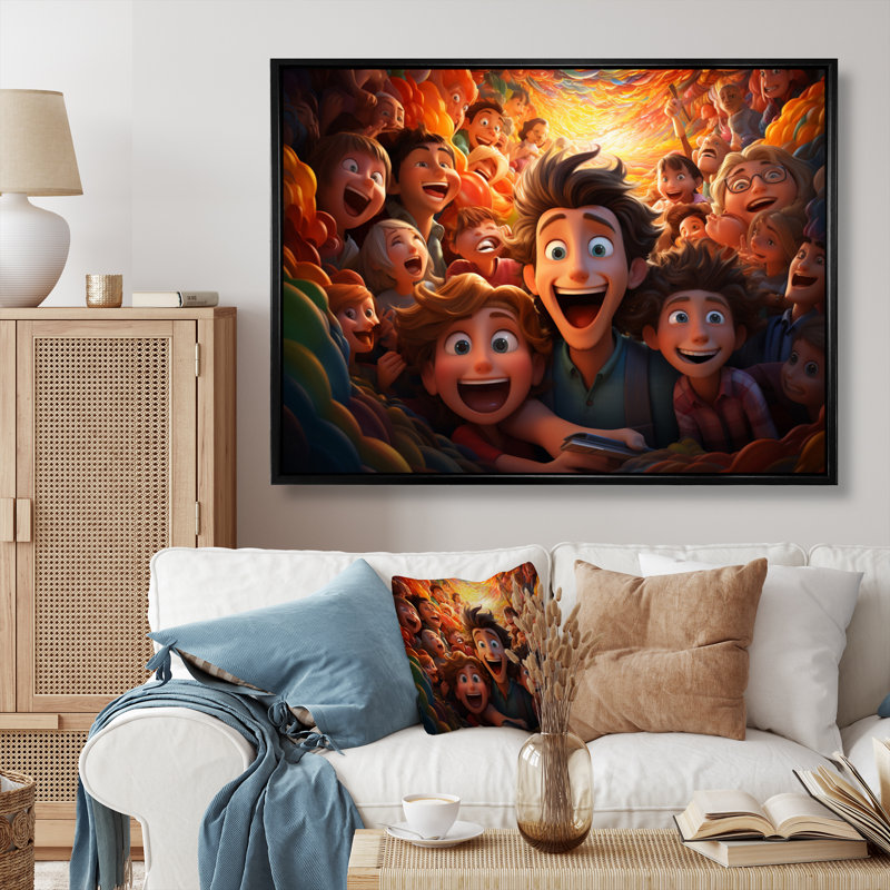 «Animations at the Amusement Park III», reproduction sur toile, H 34 po x l 44 po x P 1,5 po, Cadre flottant noir