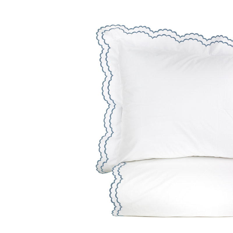 Bara Modern & Contemporary Duvet Cover, King Duvet Cover + 2 King Shams, Navy/White
