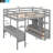 Loft Bed with Built-in Desk with Two Drawers, and Storage Shelves and Drawers-542712032