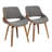 Palmona Upholstered Side Chair with Bent Wood Legs (Set of 2)