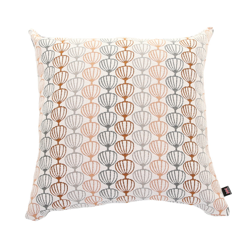 Caudle Square Cushion, 55 x 55cm, Orange/Grey/White