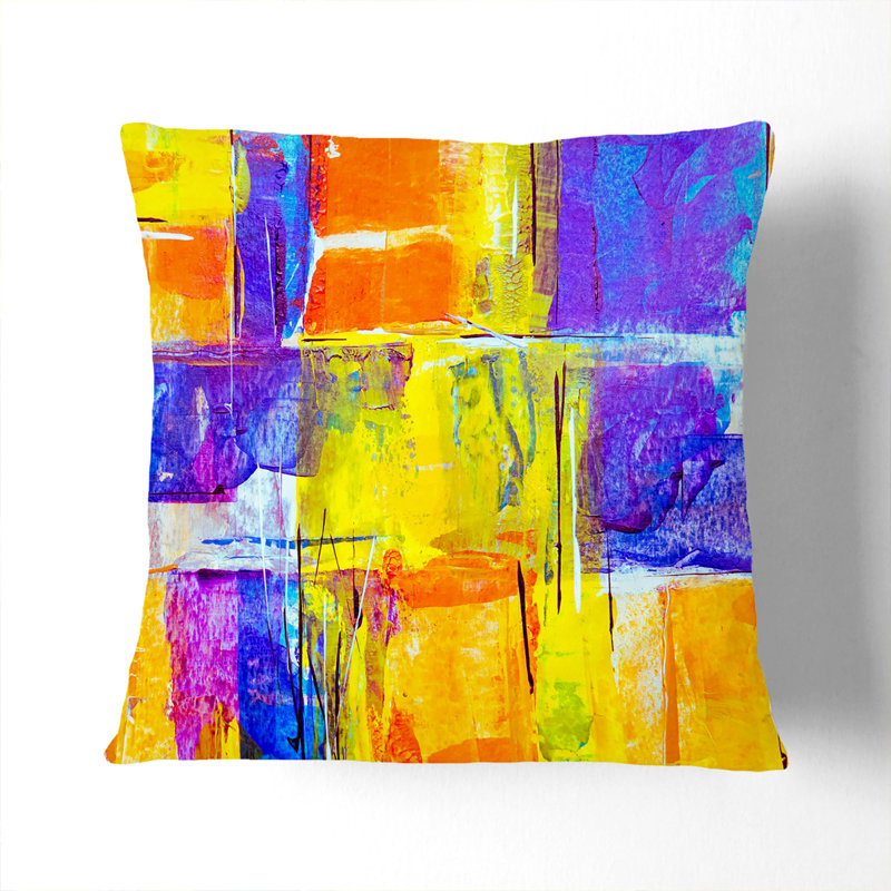 Abstract Square Throw Cushion, 40 x 40 cm, Stone