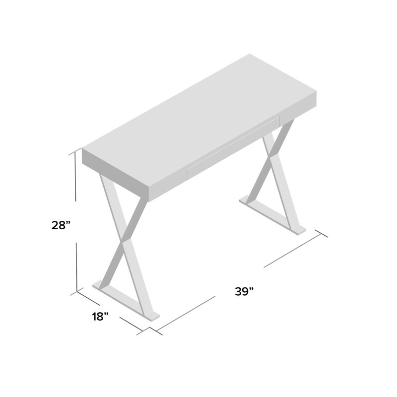Artus Metal Base Writing Desk, Espresso