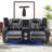 Davarious 73.2" W Faux Leather Dual-Motor Power Reclining Loveseat-107243169