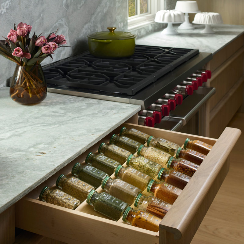Rev-A-Shelf Kitchen Drawer Organizer Insert Spice Rack Three-Tier, 1.75" H x 33.15" W x 36" D