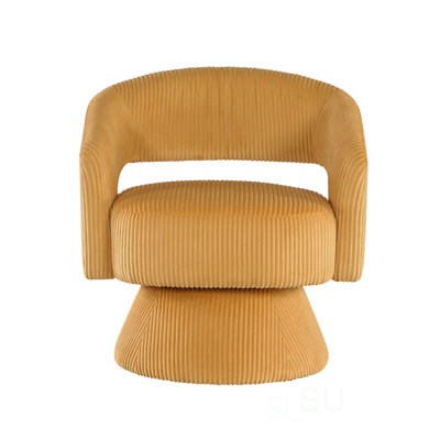 Modern Luxurious Swivel Accent Chair With Soft Corduroy Upholstery, Plush Seating, And Solid Wood Frame For Stylish Home Furniture