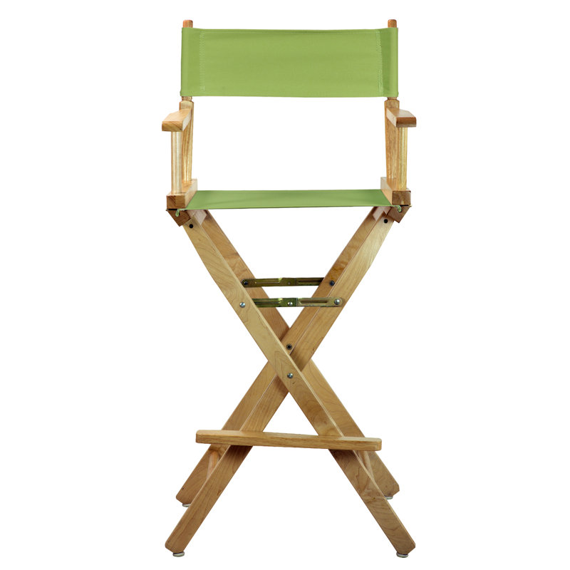 Chaise de réalisateur pliante de 30 po avec toile, Naturel, Vert lime
