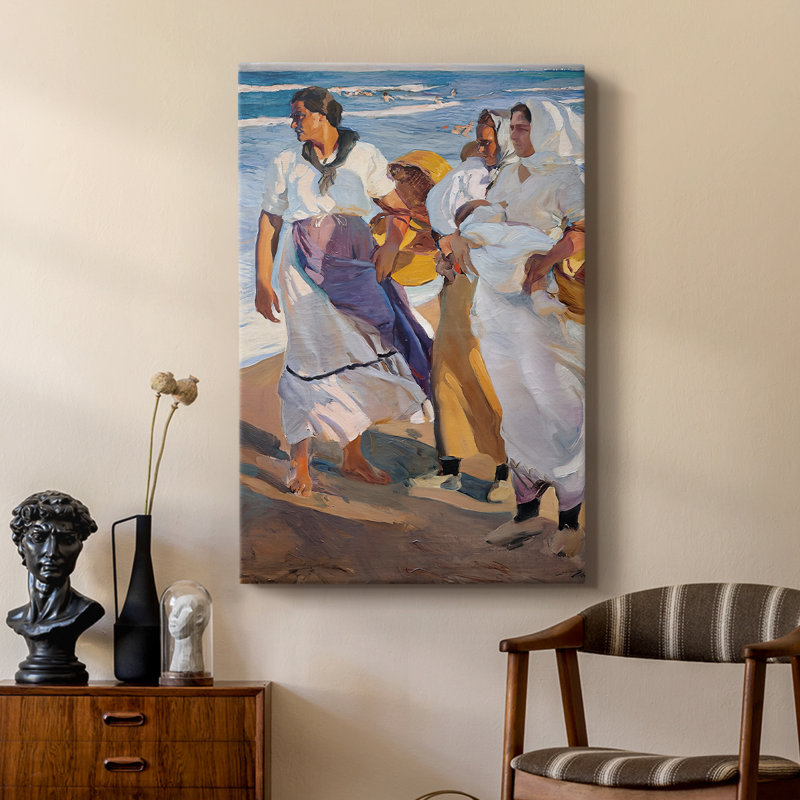 Pêcheuses valenciennes (Pescadoras valencianas) - Toile tendue avec châssis par Joaquin Sorolla, 18 x 27