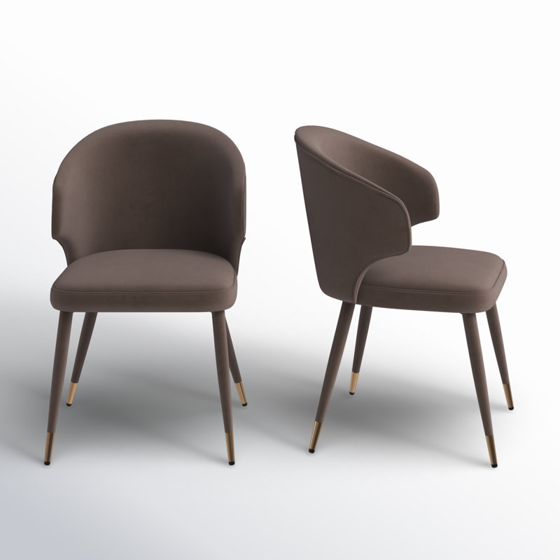 Chaise de salle à manger rembourrée Sumiko, Gris foncé
