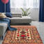 Tapis décoratif en laine noué à la main de conception unique 4 pi 3 po x 5 pi 11 po Chawana New Age