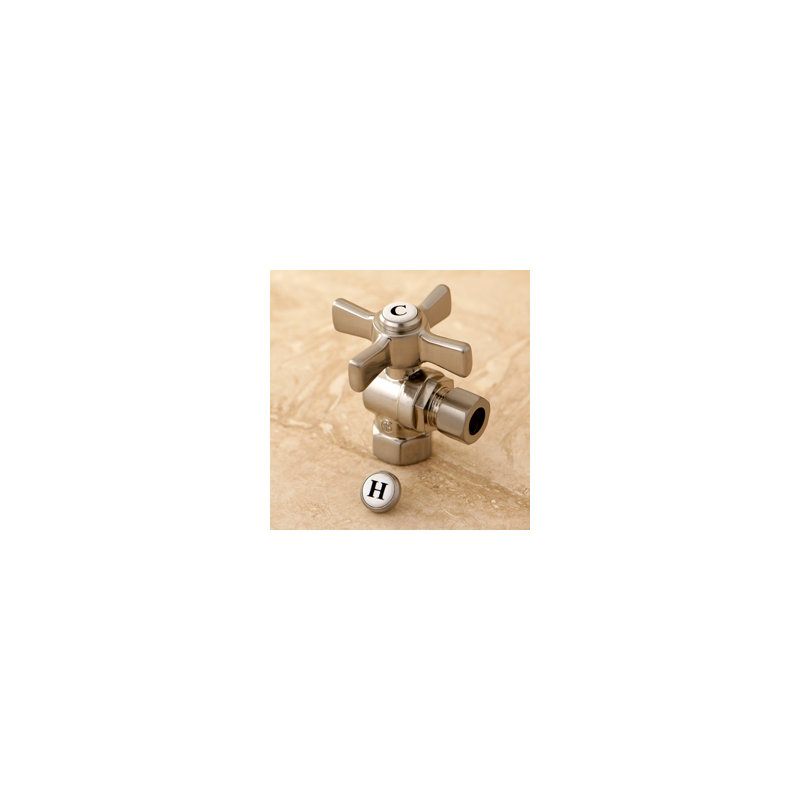 Millennium 0.38" FIP x 0.38" OD Compression Angle Valve, Brushed Nickel