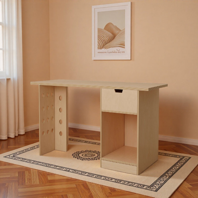 Bureau d'ordinateur brun clair, H 29,52 po x l 47,24 po x P 25,59 po