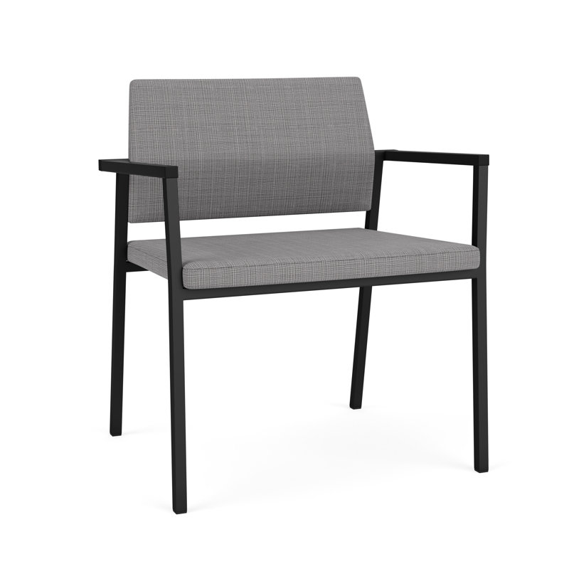 Fauteuil de réception Avon Rx, Noir, Vinyle gris chambray