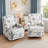 Upholstered Classic Wing Back Manual Handle Swivel Rock Glider Recliner with Naihead Trims-1522077298