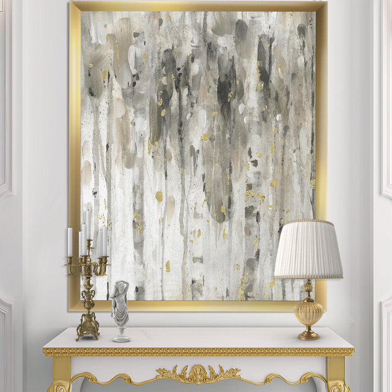 « the modern gray forest iv », reproduction d’art sur toile, H 20 po x l 12 po x P 1po, Cadre doré
