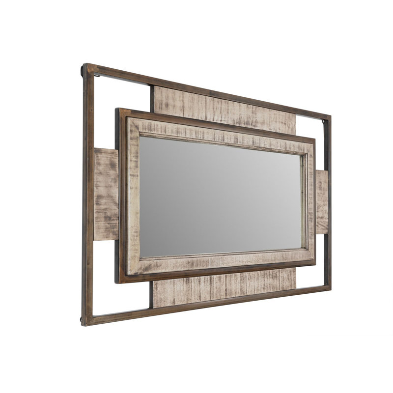 Heavy Industry Wood Wall Mirror, Brown