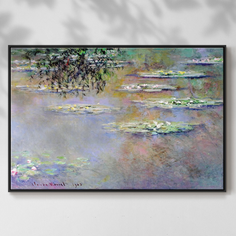 Nénuphars, 1903 01, reproduction sur toile, H 37 po x l 25 po x P 2 po, Noir