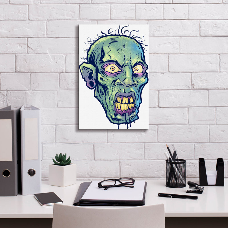 Abdur " Zombie Pattern Head 07 ", 18" H x 12" W x 0.75" D