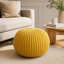 Pouf rond en coton Bordeaux-1242500596