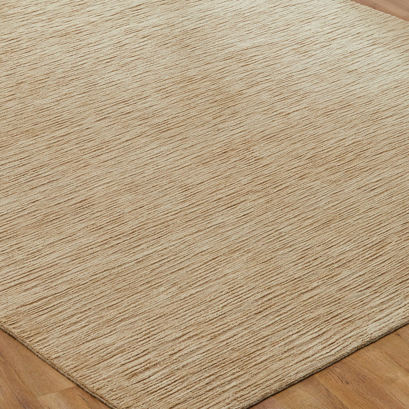 Serenity Sandy Dune Wool Hand Loomed Area Rug, Tan, Rectangle 3'6" x 5'6"