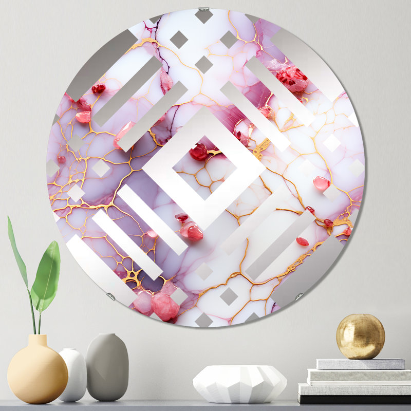 Fantasy Marble Pattern - Diamond Decorative Mirror, 31.4" x 31.4"