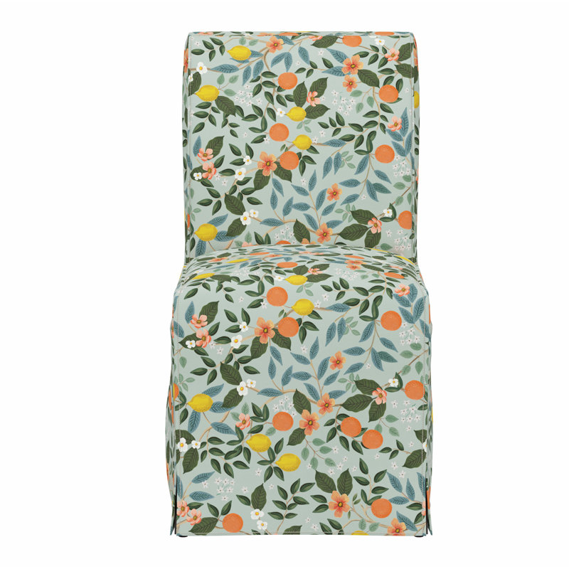 Frances Slipcover Dining Chair, Rpc Citrus Grove Mint Linen