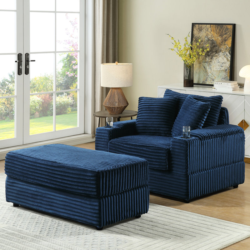 Upholstered 44.32 " Fabric Sofa & Chaise
