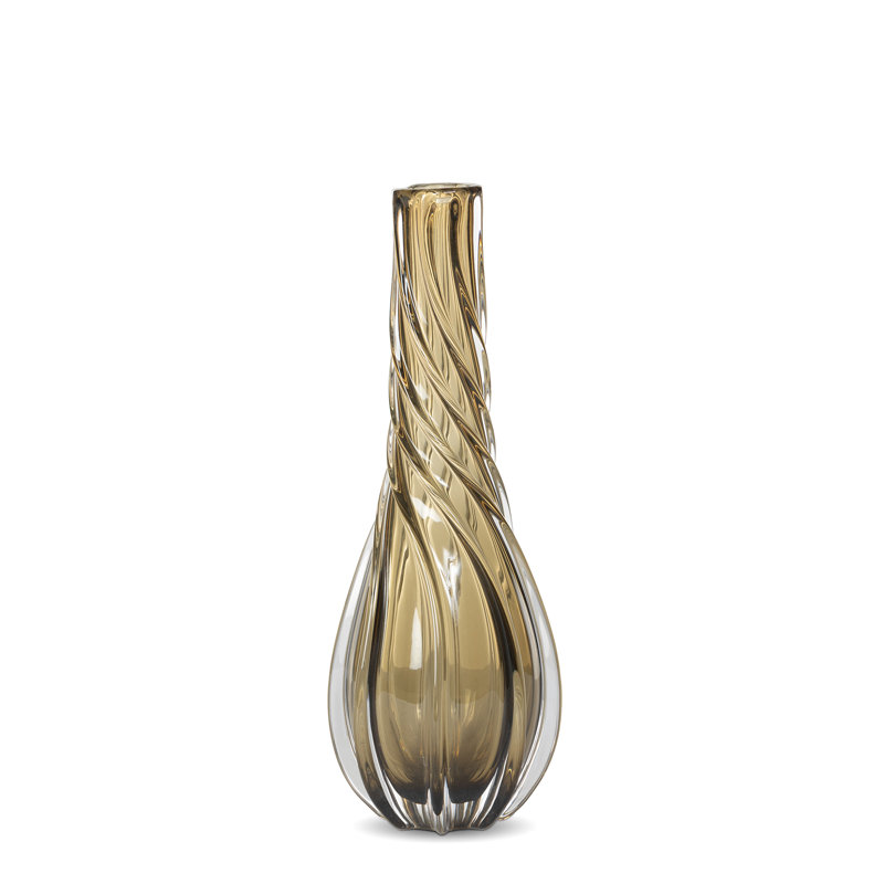 Twirl Glass Vase, Amber, Medium, 11 pieces, 15.2" H x 5.3" W x 5.3" D