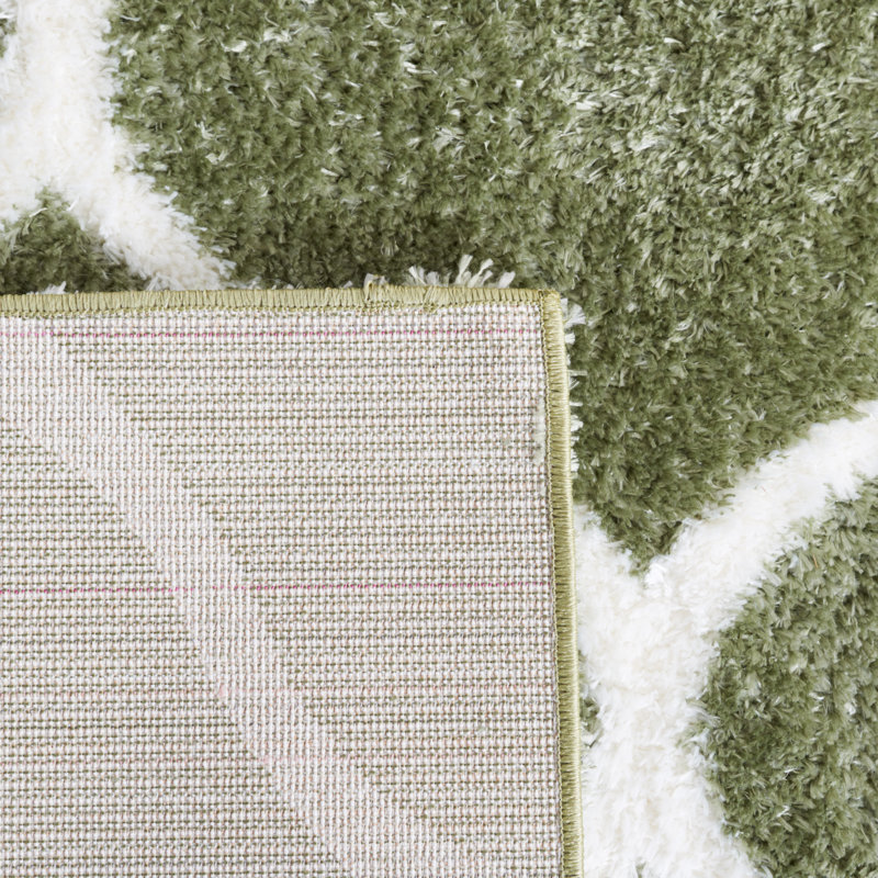 Tapis sauge / blanc Farhanaz, Rectangle 4 pi x 6 pi