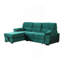 Canapé-lit modulaire réversible 97,5 po en velours vert-540788337