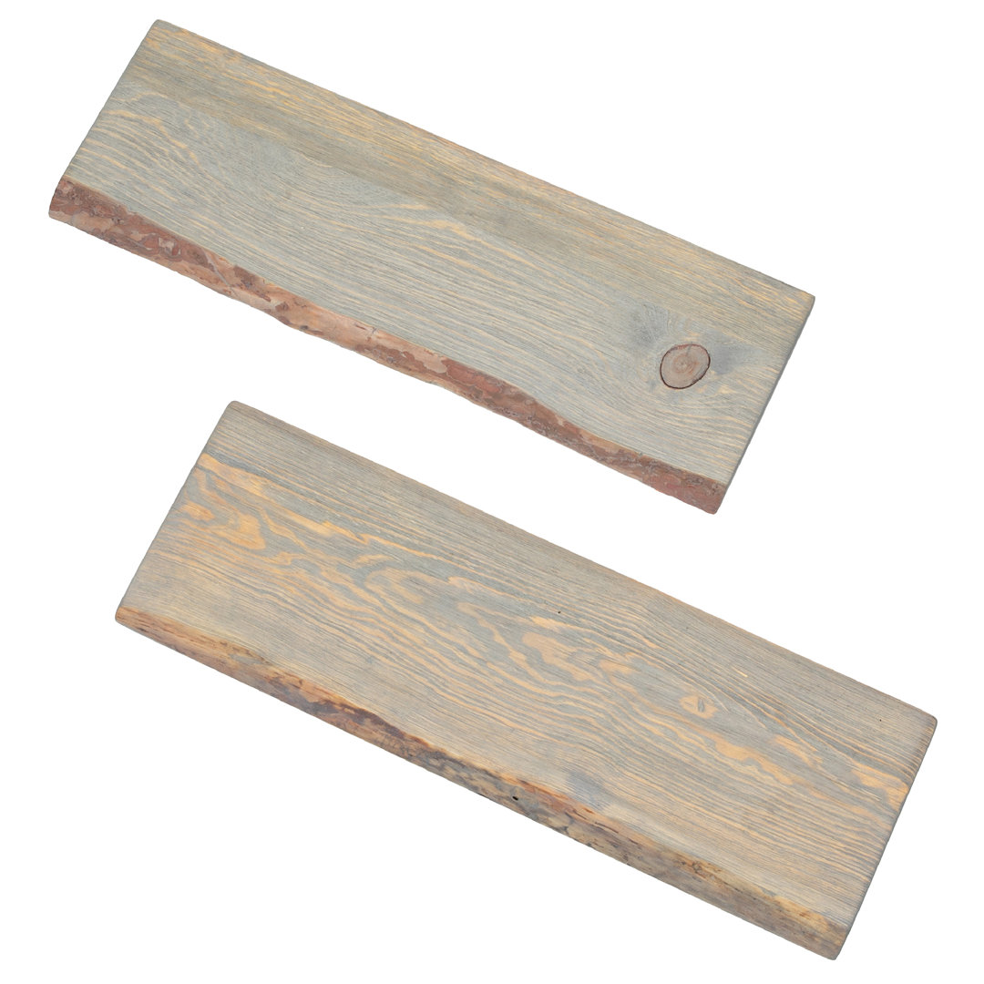 Arzilla Pine Solid Wood Live Edge Shelf (Set of 2) Loon Peak®