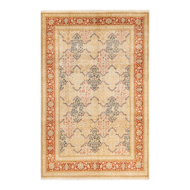 Vearl One-of-a-Kind 6' 1" X 9' 3" 2010s Wool Area Rug in Ivory