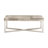 Leather Handmade Cowhide Home Bench with Silver Metal Base