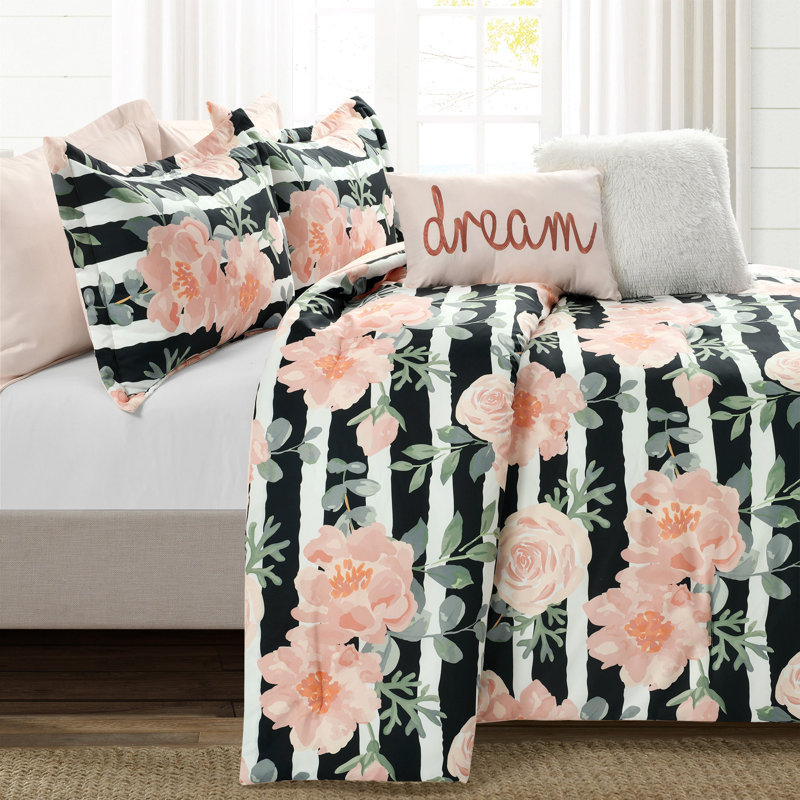 Ensemble d'édredon réversible en microfibre Amara, Édredon de très grande taille et 6 pièces suppl