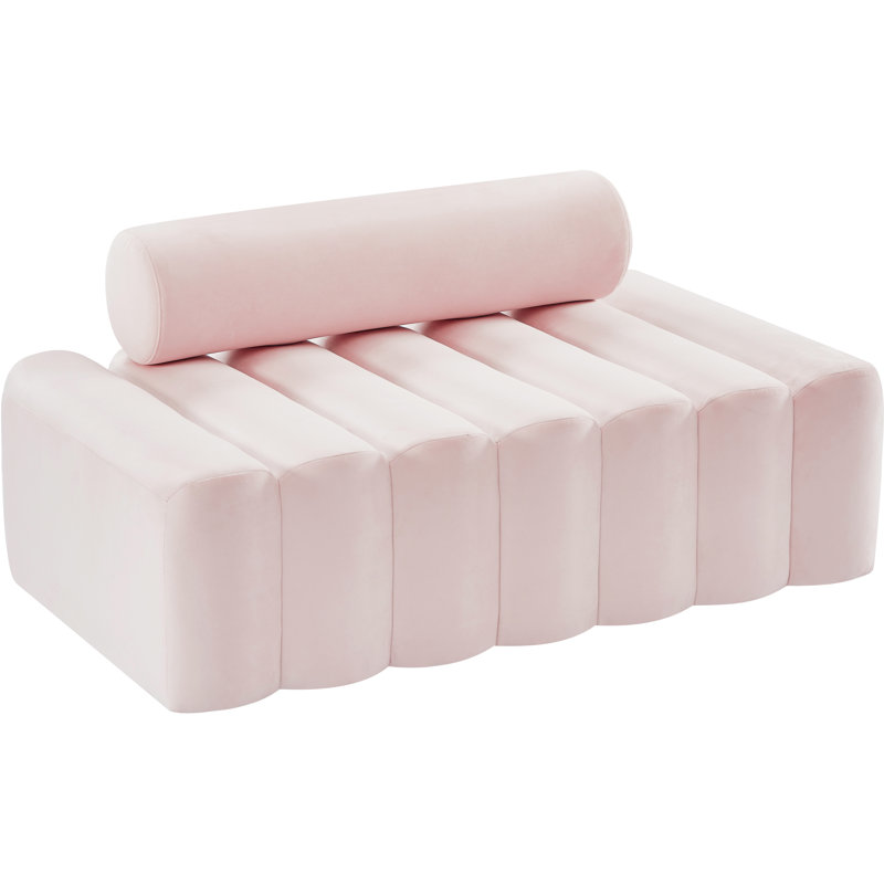 Fareiz 58'' Velvet Loveseat, Pink Velvet