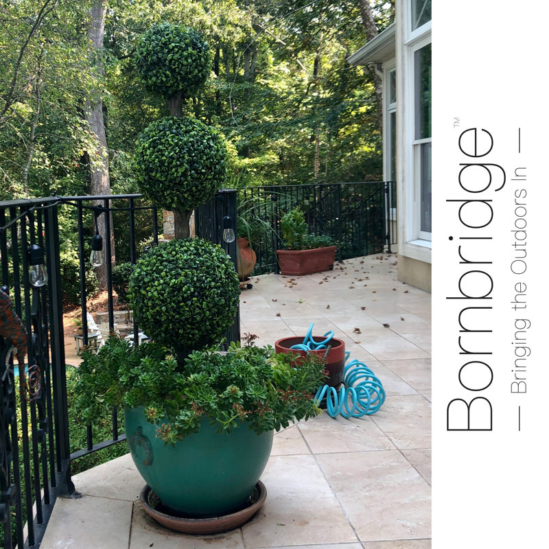 Eco-Friendly Lifelike Boxwood Topiary Twin Pack, UV Resistant