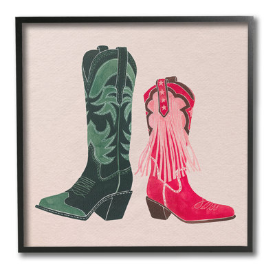 Cowboy & Cowgirl Boots  Canvas Wall Art by Grace Popp